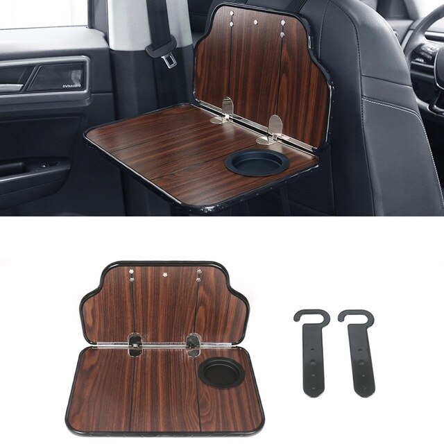 pcmos ABS Wood Grain Foldable Car Back Seat